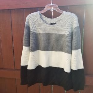 Lucky Brand color block pointelle sweter